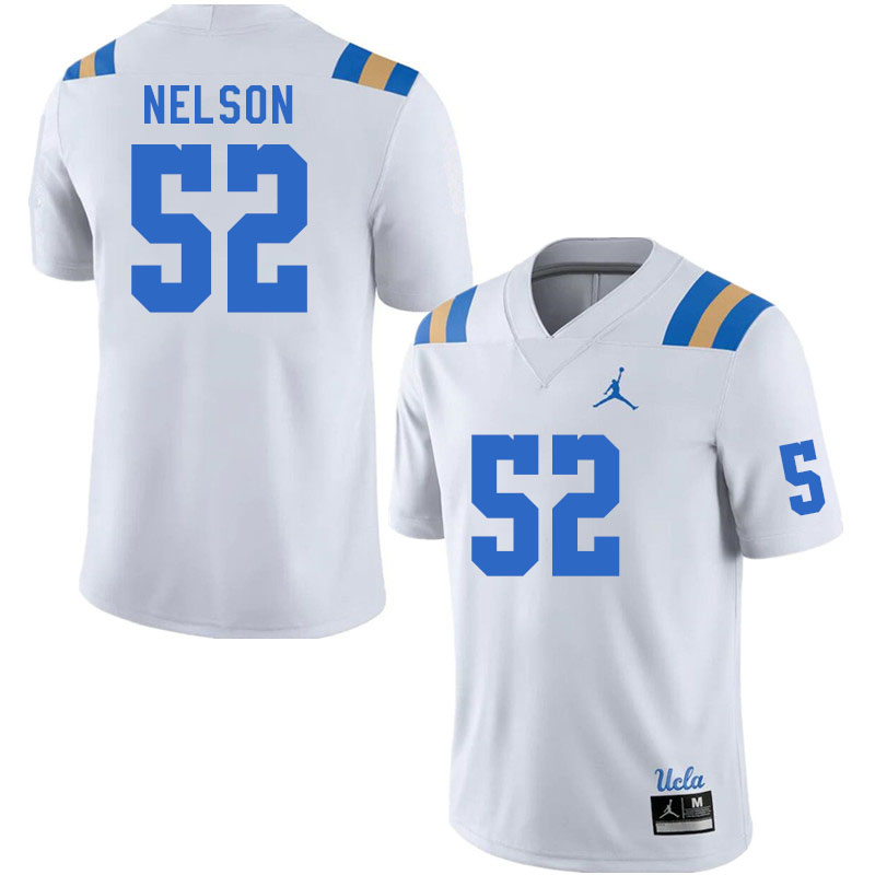 Men #52 Hayden Nelson UCLA Bruins College Football Jerseys Stitched Sale-White - Click Image to Close